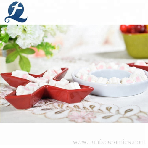 Modern Style Letter Shape Ceramic Candy Plate